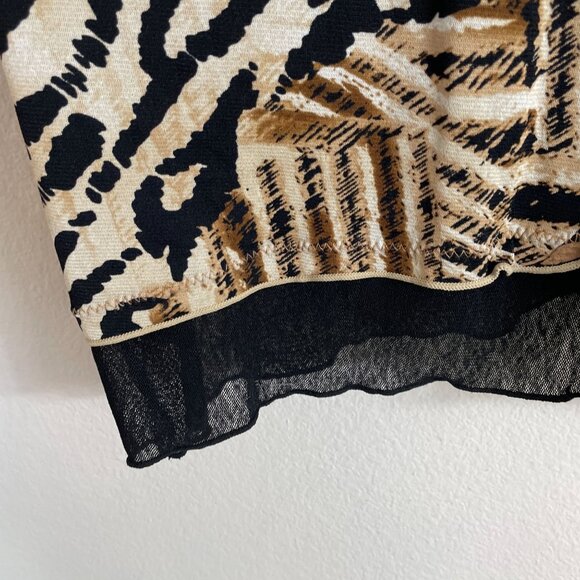 JM Collection Woman Plus 2X Animal Print Tunic Top V Neck Long Sleeve Stretch - Picture 9 of 11